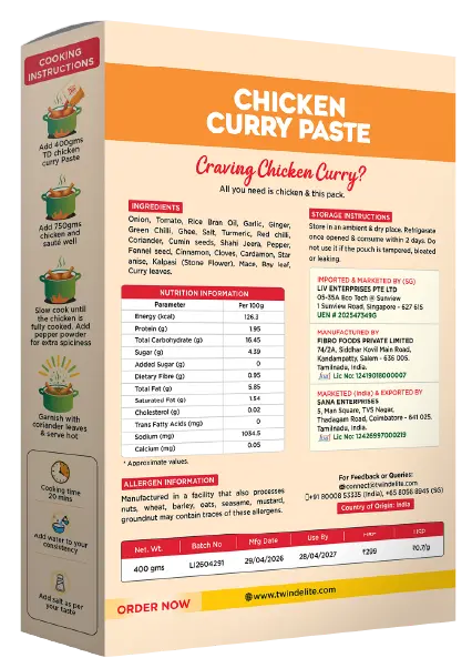 Chicken Curry Paste 400 Gram - Image 3
